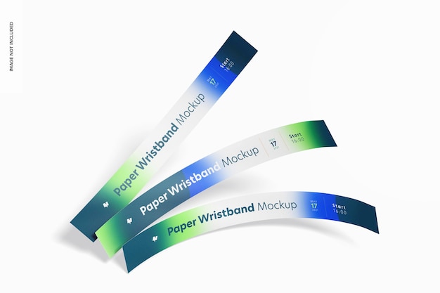 Download Free Psd Paper Wristband Mockup Top View