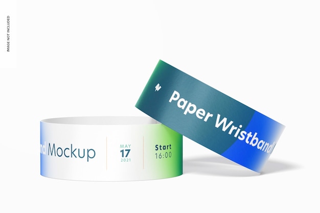 Download Free Psd Paper Wristbands Mockup Front View