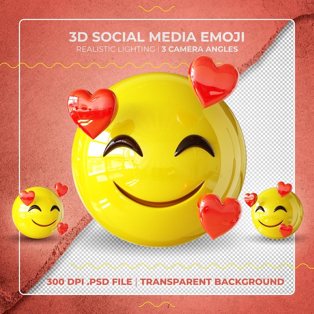  Passionate 3d emoji isolated