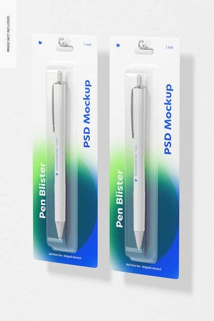 Download Free PSD | Pen blister mockup, front and back view