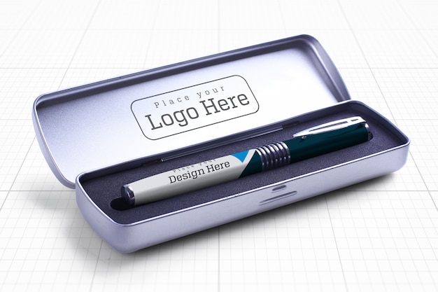 Download Premium PSD | Pen box and pen mockup