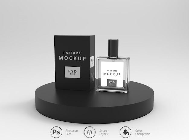 فایل ویژه | Perfume packaging mockup Premium Psd