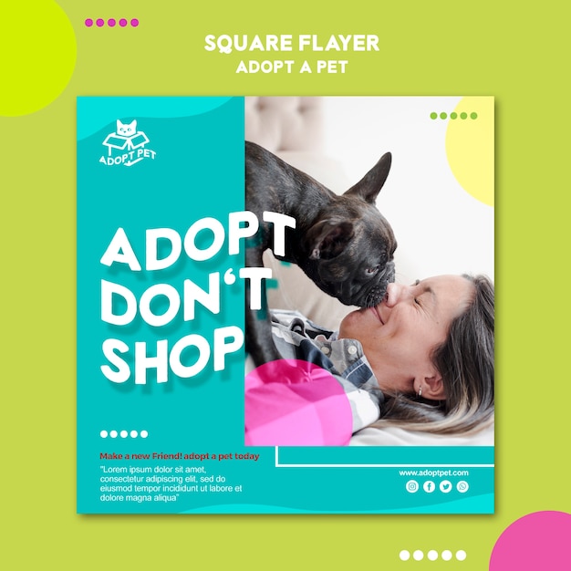 Free PSD Pet adoption flyer template