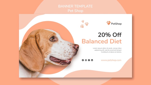 Free PSD | Pet shop banner template