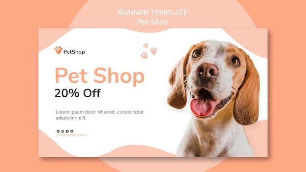 Free PSD | Pet shop banner template