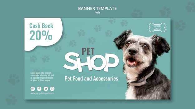 Free PSD | Pet shop horizontal banner