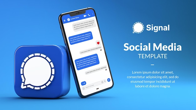 Download Premium Psd Phone Mockup Of Signal Messenger App Icon In 3d Rendering