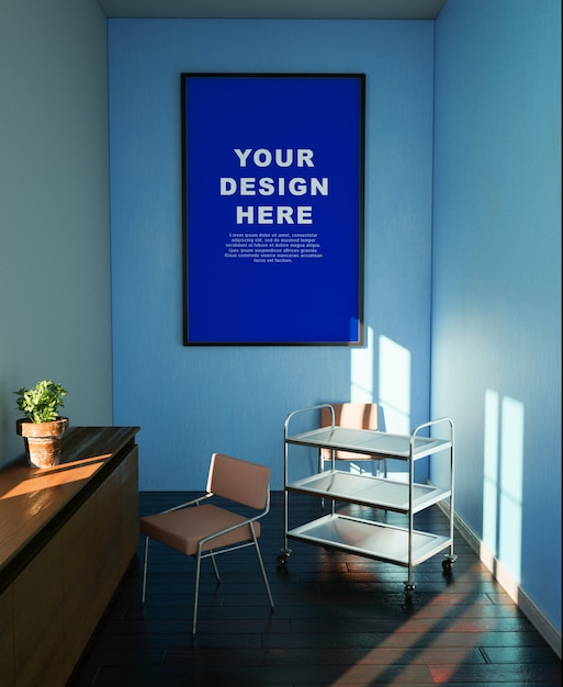 Download Photo frame mockup design space in room | Premium PSD File