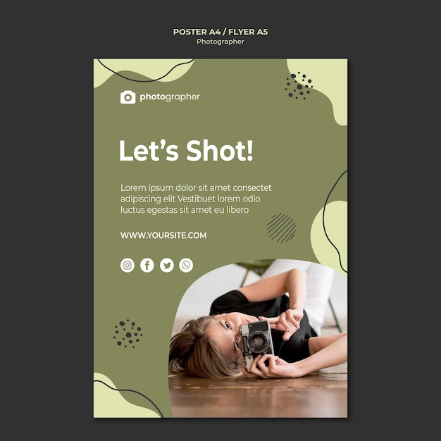 Free PSD | Photographer studio flyer template