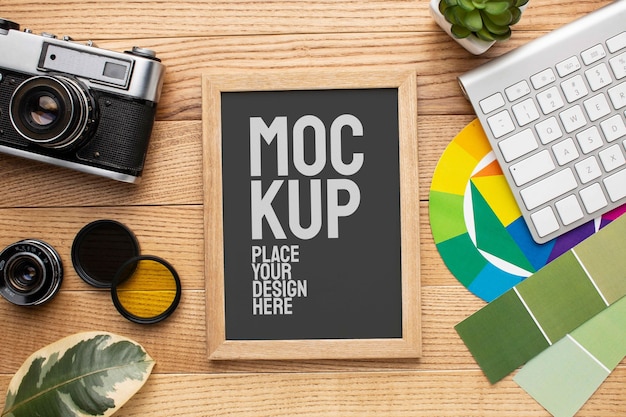 Download Free PSD | Photographer workshop mock-up arrangement