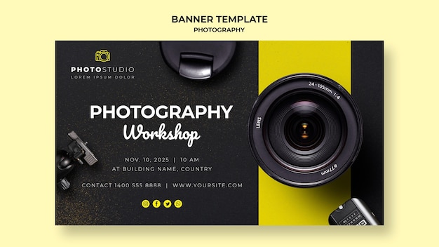 Free PSD | Photography Workshop Banner Template