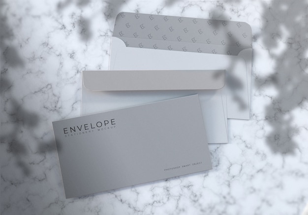 Download Photorealistic envelope mockup with marble texture ... PSD Mockup Templates