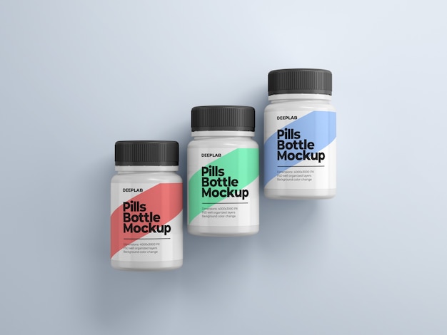 Download Pill bottle with editable design mockup psd PSD file | Premium Download