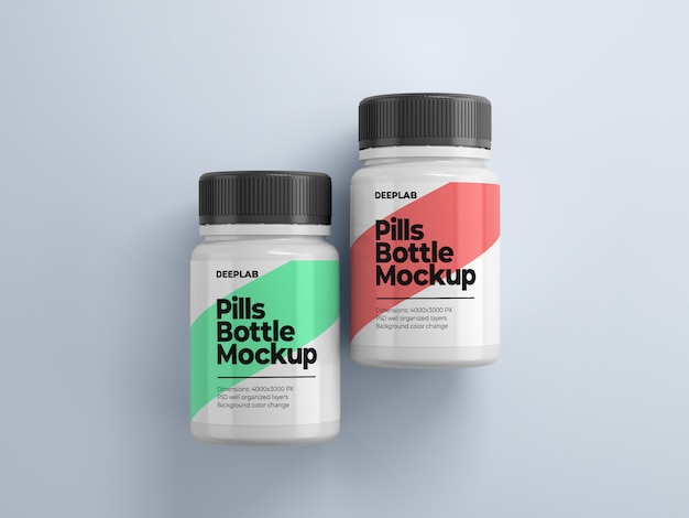 Download Pill bottle with editable design mockup psd | Premium PSD File