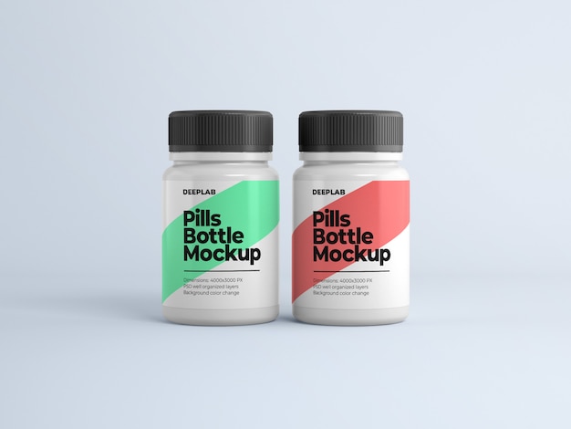 Download Pill bottle with editable design mockup psd | Premium PSD File