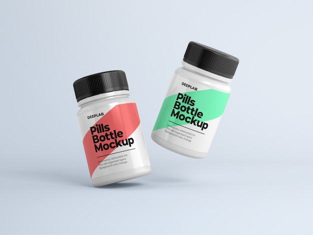 Download Pill bottle with editable design mockup psd PSD file | Premium Download
