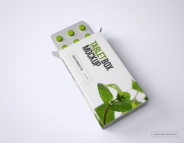 Download Premium PSD | Pill box mockup with loafs of tablets