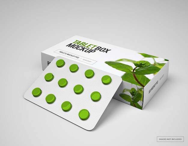 Download Premium PSD | Pill box mockup with loafs of tablets