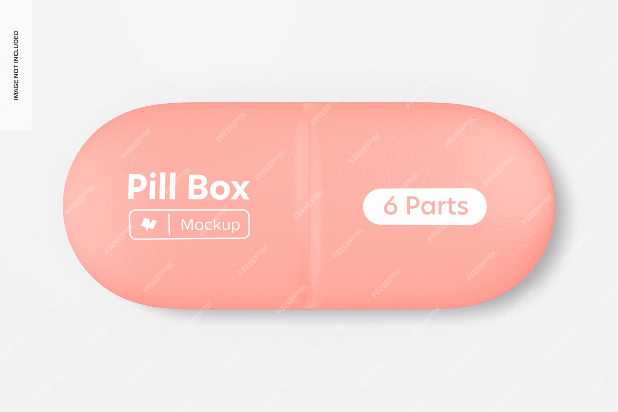 Premium Psd Pill Shaped Pill Box Mockup Top View