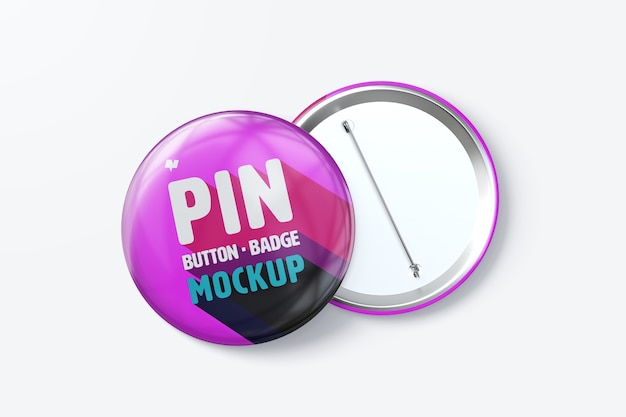 Download Premium PSD | Pin button badges mockup, front and back view