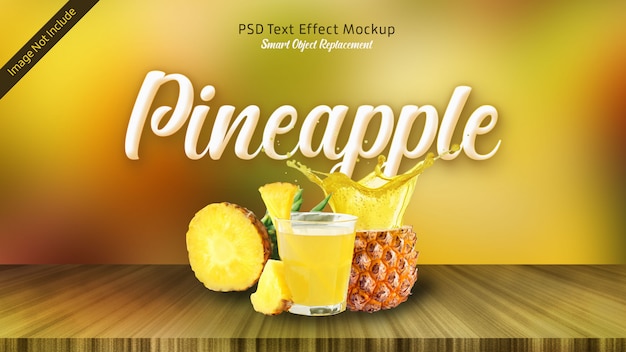 Pineapple 3d text effect Premium Psd