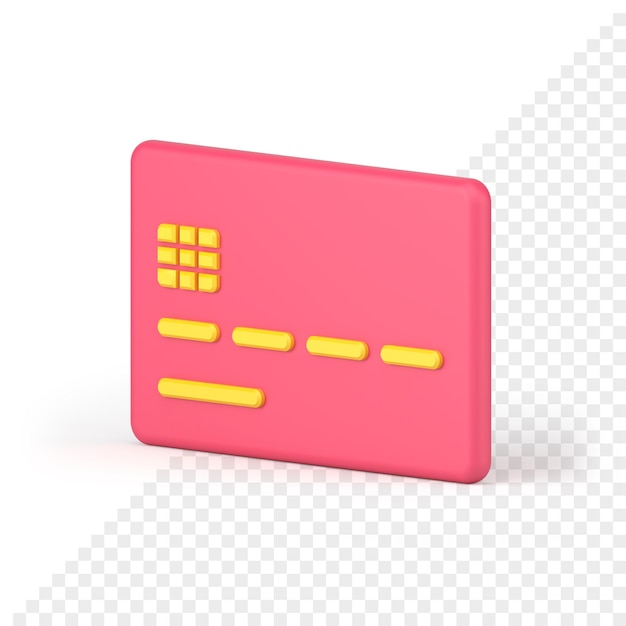 Download Premium PSD | Pink credit card icon 3d render. plastic ...