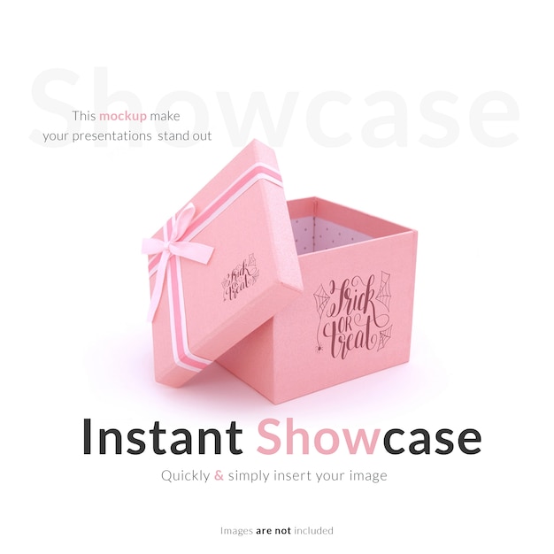Download Free PSD | Pink gift box mock up