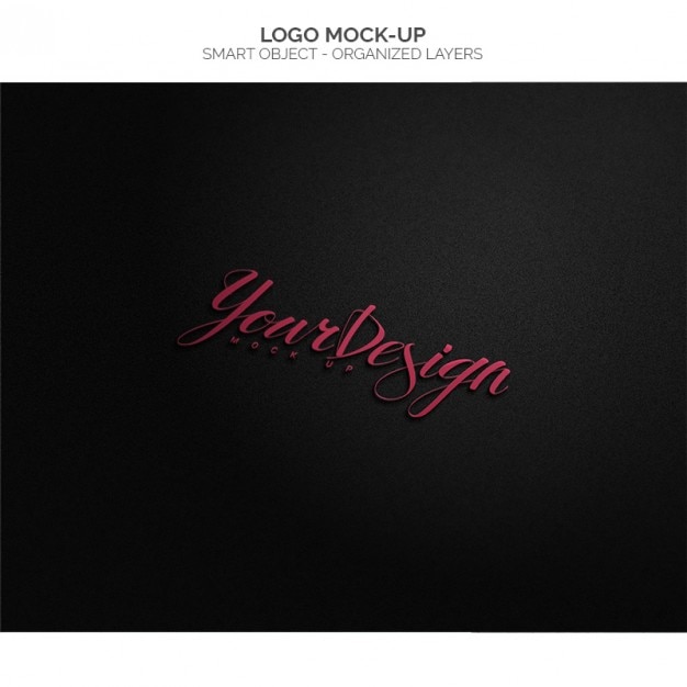 Download Free PSD | Pink hand drawn lettering logo mock up