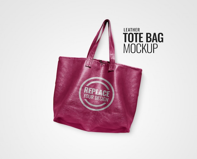 Download Pink leather handle bag mockup | Premium PSD File