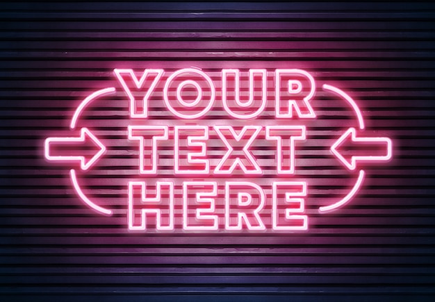 Download Neon Letter Mockup - Free Download Vector PSD and Stock Image