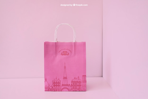 Download Pink Paper Bag Presentation Psd Template Downloas Free 3d Psd Mockups PSD Mockup Templates