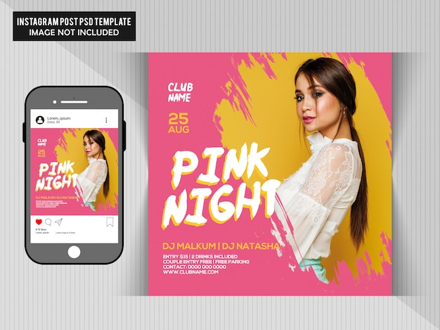 Pink party flyer Premium Psd