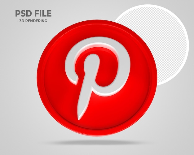 Premium PSD | Pinterest logo 3d render style