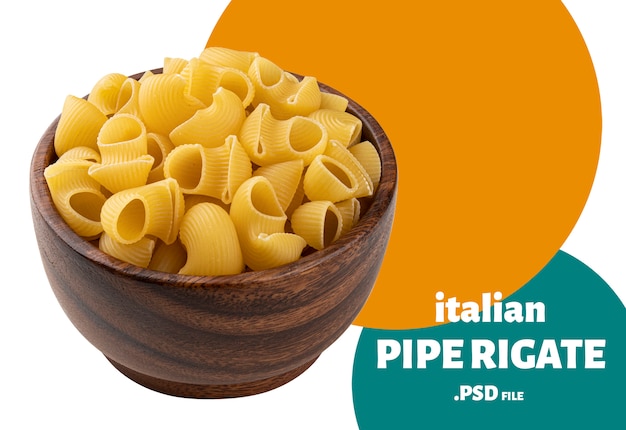 Premium PSD | Pipe rigate pasta isolated on white background