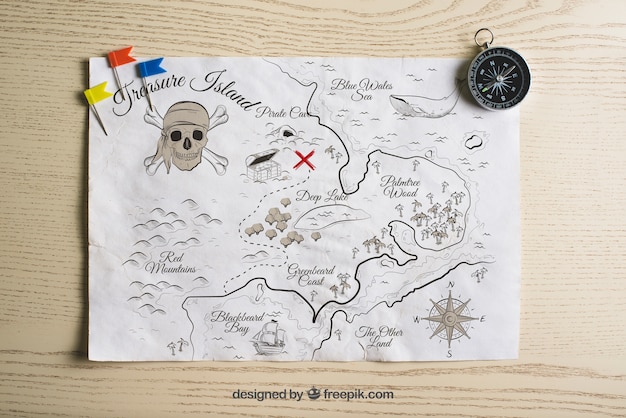 Download Pirate Treasure Map Concept Psd Template Free Mockups Design Template PSD Mockup Templates