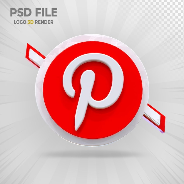 Premium PSD | Pisterest social media logo 3d render