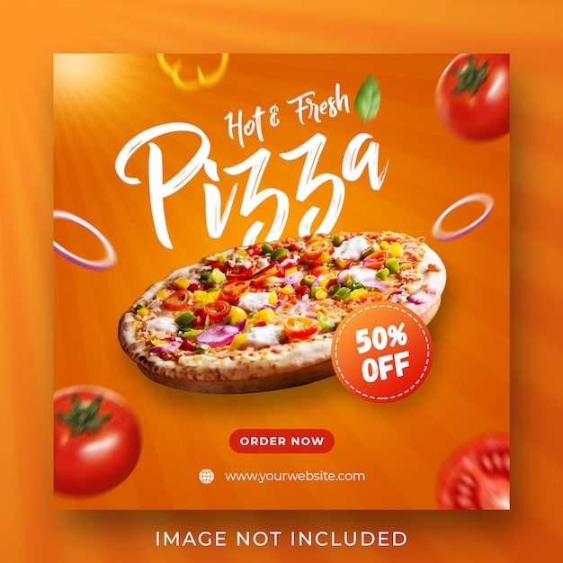 Pizza food menu promotion instagram post banner template Premium Psd
