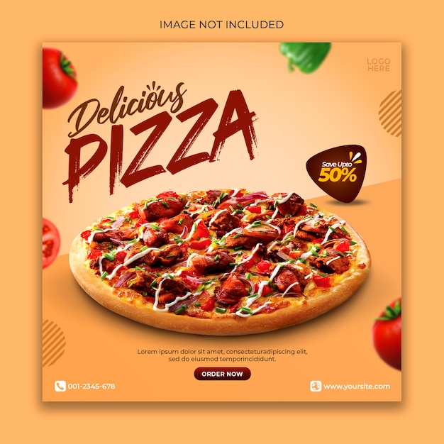 Pizza menu promotion banner template Premium Psd