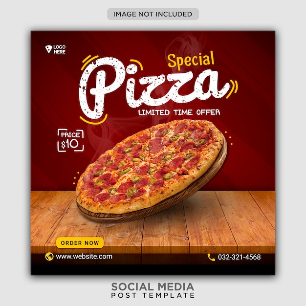 Premium PSD | Pizza menu promotion social media banner template