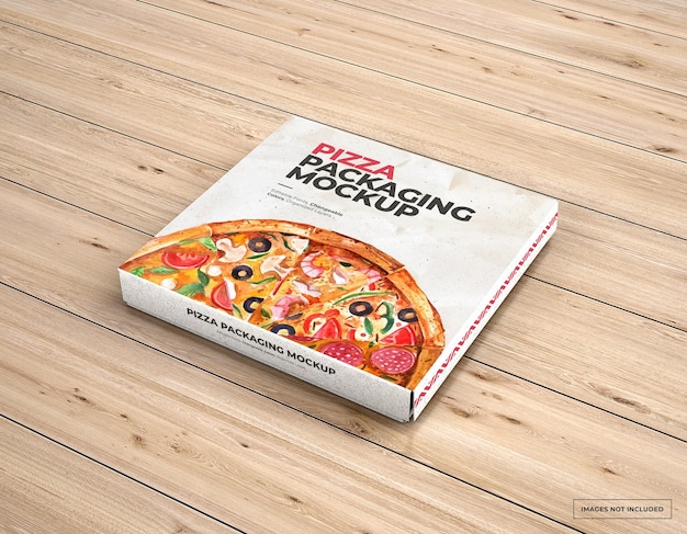 Download Premium PSD | Pizza packaging branding mockup on wood