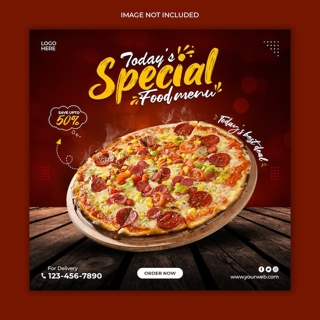 Premium Psd Pizza Social Media Post Template Design