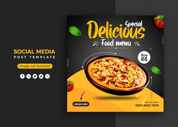 Premium Psd Pizza Social Media Promotion And Instagram Banner Post Design Template