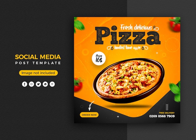 Premium Psd Pizza Social Media Promotion And Instagram Banner Post Design Template