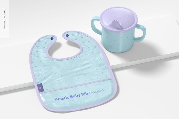Download Free Psd Plastic Baby Bib Mockup Perspective View