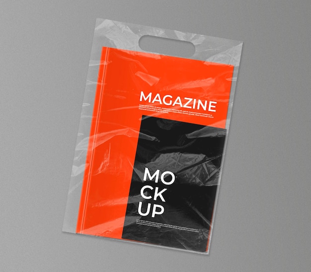 Download Free PSD | Plastic bag with magazine mockup