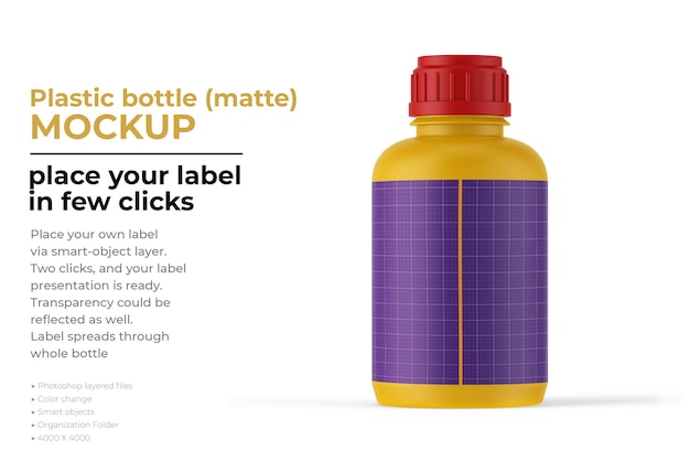 Download Premium Psd Plastic Bottle Matte Mockup Design In 3d Rendering