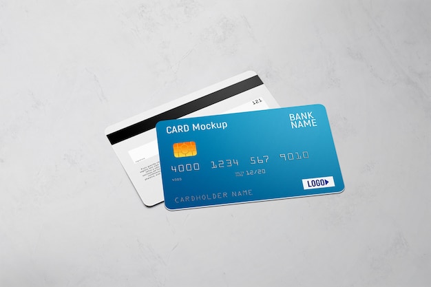 Plastic card double sided mockup | Premium PSD File