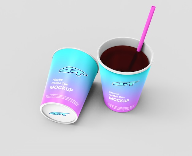 Download Plastic coffee cup mockup | Premium PSD File