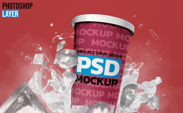 Download Plastic cup mockup rendering design | Premium PSD File