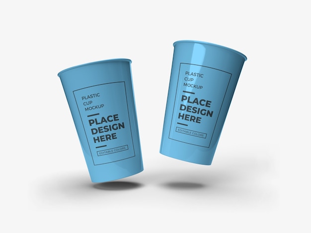 Premium PSD | Plastic cup packaging mockup design